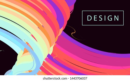 Dynamic banner with rainbow elements.Gift card, business card or flyer.
