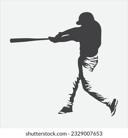 Dynamic Baseball Action, Silhouettes of Skilled Players Swinging for the Fences