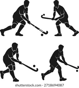 Colección dinámica de siluetas de bateo de béisbol - Juego de acción de balanceos para deportistas