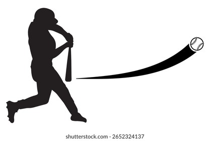 Dinâmico de beisebol e softball Swooshes com texto Cauda Design com a silhueta do jogador