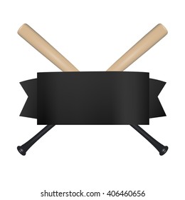 A dynamic baseball template with black banner, and crossed bats