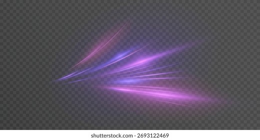 Feixes dinâmicos criam um fluxo suave de movimento com realces luminosos e um efeito de energia de gradiente em um estilo sci-fi.