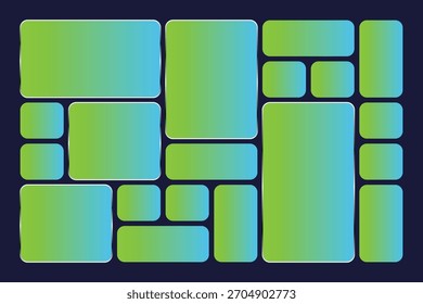 Plantilla dinámica de la rejilla de Bento con los patrones geométricos de la teja y las rejillas de los cómics del Web para el diseño de moda de UI
