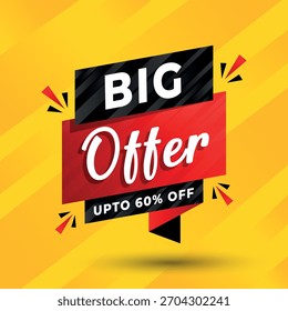 Etiqueta de descuento de gran oferta dinámica para marketing en línea