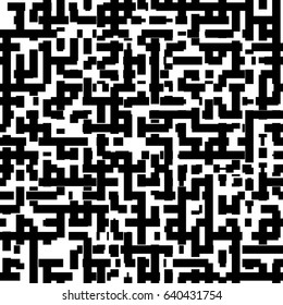 Dynamic black background in hi-tech style. Seamless pattern from rectangles.