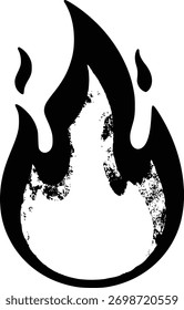 Dynamic Black Flame Icon Design for Modern Branding and Logos