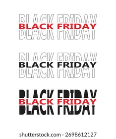 Dynamic black friday typography set.