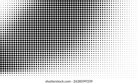 Dynamic Black Halftone Dots Wave Pattern