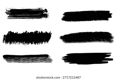 Dynamic Black Ink Brush Strokes - Hand Painted Texture Set for Digital Backgrounds and Overlays