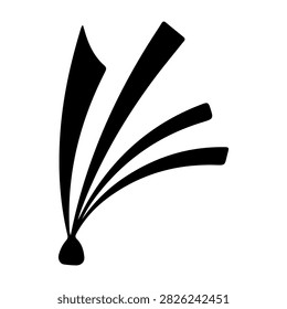Dynamic black ink splash with flowing lines suitable for creative, artistic, and design applications.
