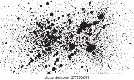 Dynamic black ink splatter, grunge texture, paint drops and splashes, abstract art, grunge pattern, dark design elements