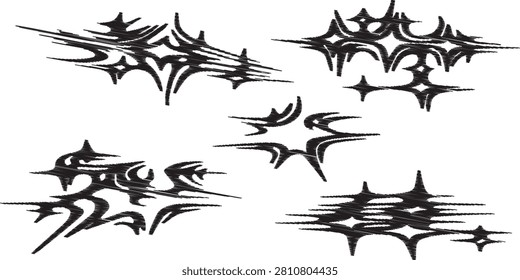 Dynamic black line art bat silhouettes suitable for creative design, illustrations, and thematic visual projects.