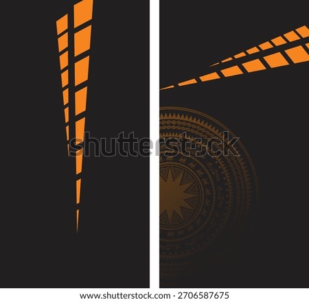 Dynamic black and orange sportswear template featuring a traditional Vietnamese Dong Son drum motif and modern geometric speed lines. Ideal for cultural and national athletic apparel.