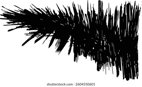 Dynamic Black Paint Brush Stroke with Texture - Modern Abstract Vector Illustration