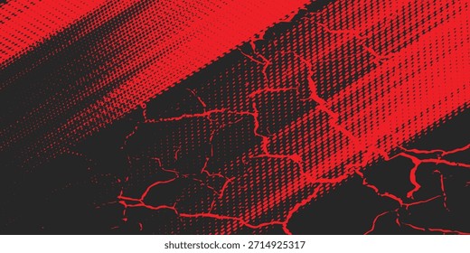 Fondo abstracto de semitono grunge negro y rojo dinámico con textura de trazo de pincel diagonal, diseño moderno y audaz adecuado para carteles deportivos, Anuncios de juegos, temas de carreras, publicidad digital.