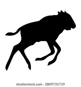 A dynamic black silhouette of a horse running, capturing the energy and grace of the animal in motion, suitable for various creative projects.