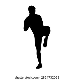 Dynamic black silhouette of a person running, capturing movement and energy, set against a plain white background.
