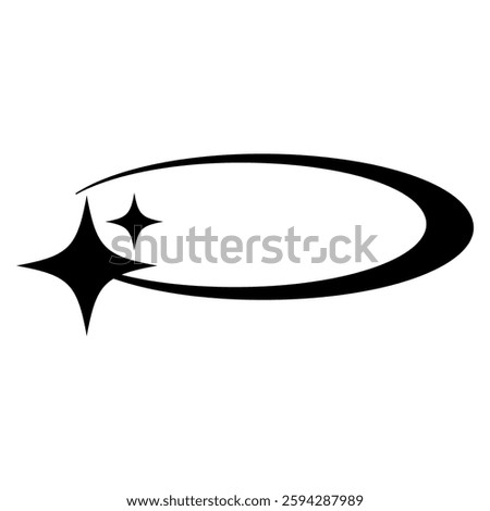 Dynamic black swirling shape with sparkling accents, evoking a futuristic and cosmic aesthetic. Perfect for modern designs, space posters, and, cards, logos, and Y2K-style elements.