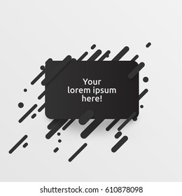 Dynamic and black template for advertising, vector illustration