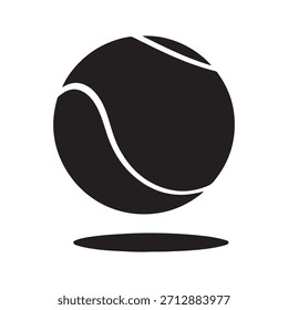 Icono flotante de pelota de tenis negra dinámica
