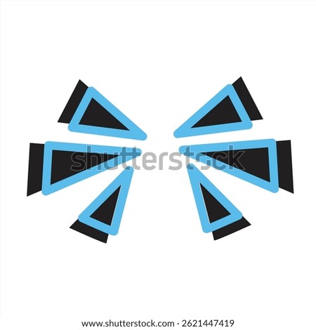 Dynamic Black Triangles with Blue Stroke Vector Design