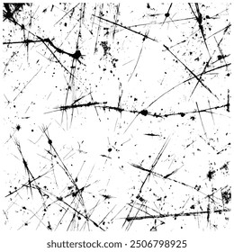 Dynamic Black and White Abstract Design with Lines and Splashes