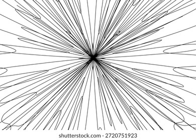 Un dinámico diseño abstracto en blanco y negro presenta líneas radiantes que crean una explosión visual cautivadora Vector EPS