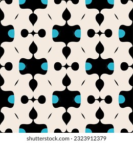 Dynamic black and white background adorned with blue circles, showcasing playful peppermint motif reminiscent of Bozo the Clown.