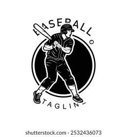 Dynamic black and white baseball mascot logo. The design features a fierce, stylized mascot. The character captures the essence of baseball while making a memorable statement.