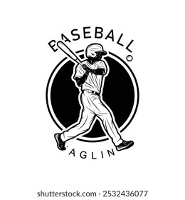 Dynamic black and white baseball mascot logo. The design features a fierce, stylized mascot. The character captures the essence of baseball while making a memorable statement.