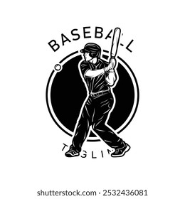 Dynamic black and white baseball mascot logo. The design features a fierce, stylized mascot. The character captures the essence of baseball while making a memorable statement.