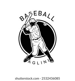 Dynamic black and white baseball mascot logo. The design features a fierce, stylized mascot. The character captures the essence of baseball while making a memorable statement.