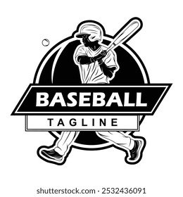 Dynamic black and white baseball mascot logo. The design features a fierce, stylized mascot. The character captures the essence of baseball while making a memorable statement.