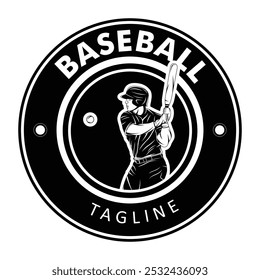 Dynamic black and white baseball mascot logo. The design features a fierce, stylized mascot. The character captures the essence of baseball while making a memorable statement.