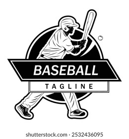 Dynamic black and white baseball mascot logo. The design features a fierce, stylized mascot. The character captures the essence of baseball while making a memorable statement.