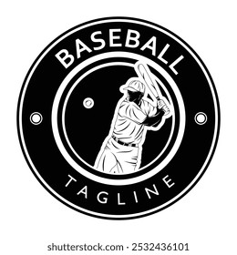 Dynamic black and white baseball mascot logo. The design features a fierce, stylized mascot. The character captures the essence of baseball while making a memorable statement.