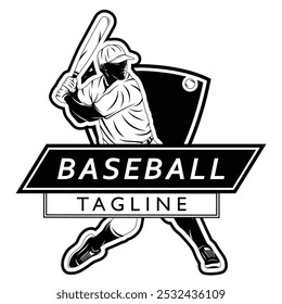 Dynamic black and white baseball mascot logo. The design features a fierce, stylized mascot. The character captures the essence of baseball while making a memorable statement.