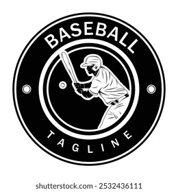 Dynamic black and white baseball mascot logo. The design features a fierce, stylized mascot. The character captures the essence of baseball while making a memorable statement.