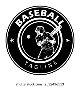 Dynamic black and white baseball mascot logo. The design features a fierce, stylized mascot. The character captures the essence of baseball while making a memorable statement.