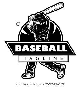 Dynamic black and white baseball mascot logo. The design features a fierce, stylized mascot. The character captures the essence of baseball while making a memorable statement.