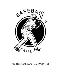 Dynamic black and white baseball mascot logo. The design features a fierce, stylized mascot. The character captures the essence of baseball while making a memorable statement.