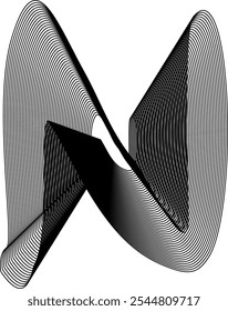 Dynamic black and white flowing wave design element. Abstract wavy lines gray color vector line blend element. Wavy line gradient shapes set.Minimal modern curve vibrant dynamic design, font 