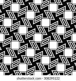 dynamic black and white geometric pattern. seamless vector background.