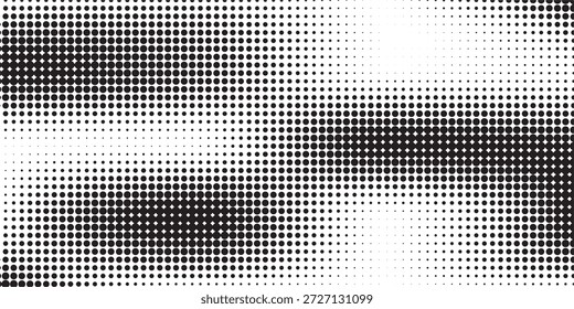 A dynamic black and white halftone dot pattern creates an interesting visual effect EPS Vector