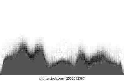 Dynamic Black and White Halftone Dots Wave Pattern for Decorative Product Graphics and Marketing