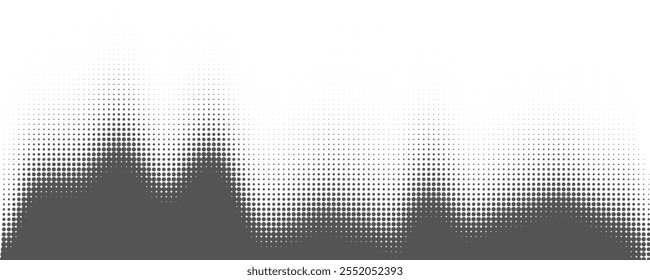 Dynamic Black and White Halftone Dots Wave Pattern for Decorative Product Graphics and Marketing