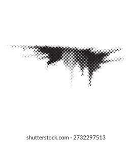Una salpicadura de tinta semitono blanco y negro dinámico, creando un efecto de textura grunge y angustiado. Ideal para proyectos de Diseño gráfico que requieren un toque vanguardista y artístico.