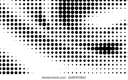 Dynamic Black and White Halftone Pattern: A Bold and Modern Aesthetic with Varied Circle Sizes for Graphic Design and Creative Projects, Seamless Backdrop