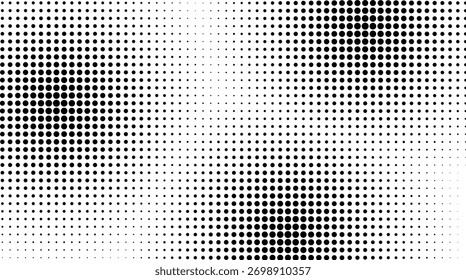 A dynamic black and white halftone pattern featuring a gradient of dots, varying in size and density, creating an abstract, textured, and visually engaging background with a modern aesthetic.