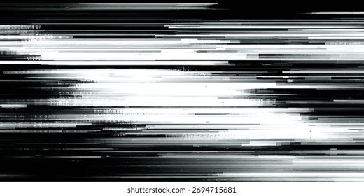 Patrón dinámico de rayas Horizontales en blanco y negro con luz brillante, ideal para fondos tecnológicos o diseño de Gráficos para video.